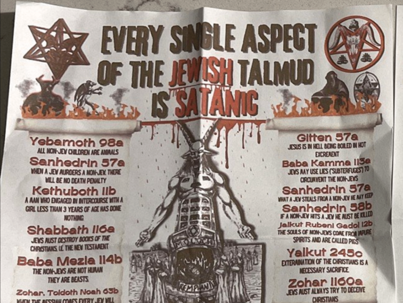 GDL Talmud satanic flyer