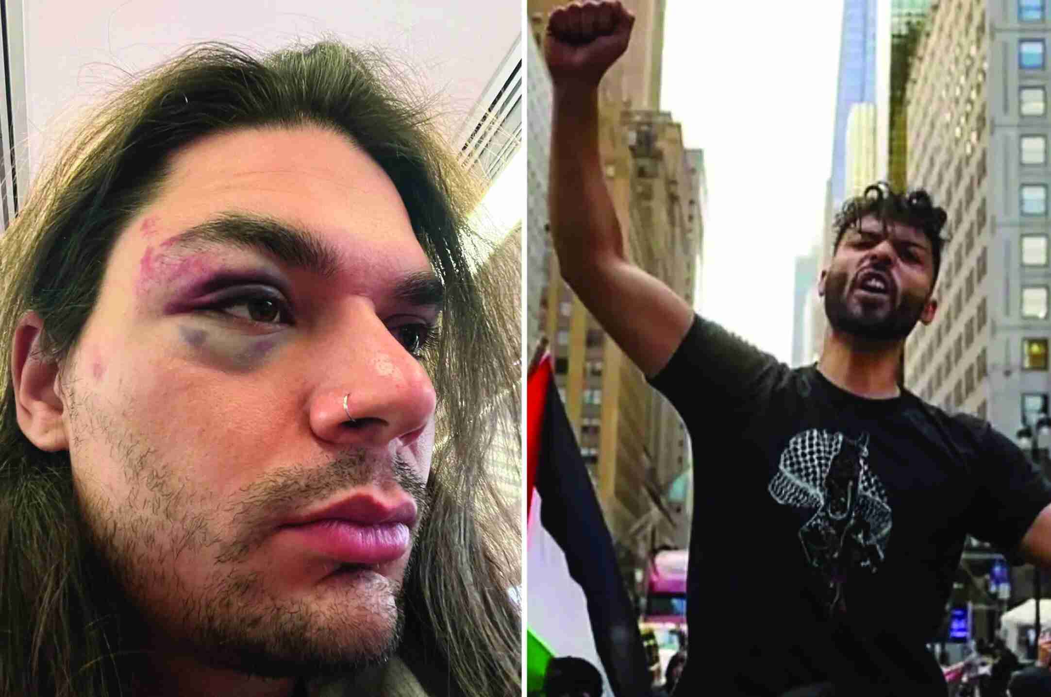 Pictured: Jewish Matt Greenman (left), WOL leader Saadah Masoud (right)